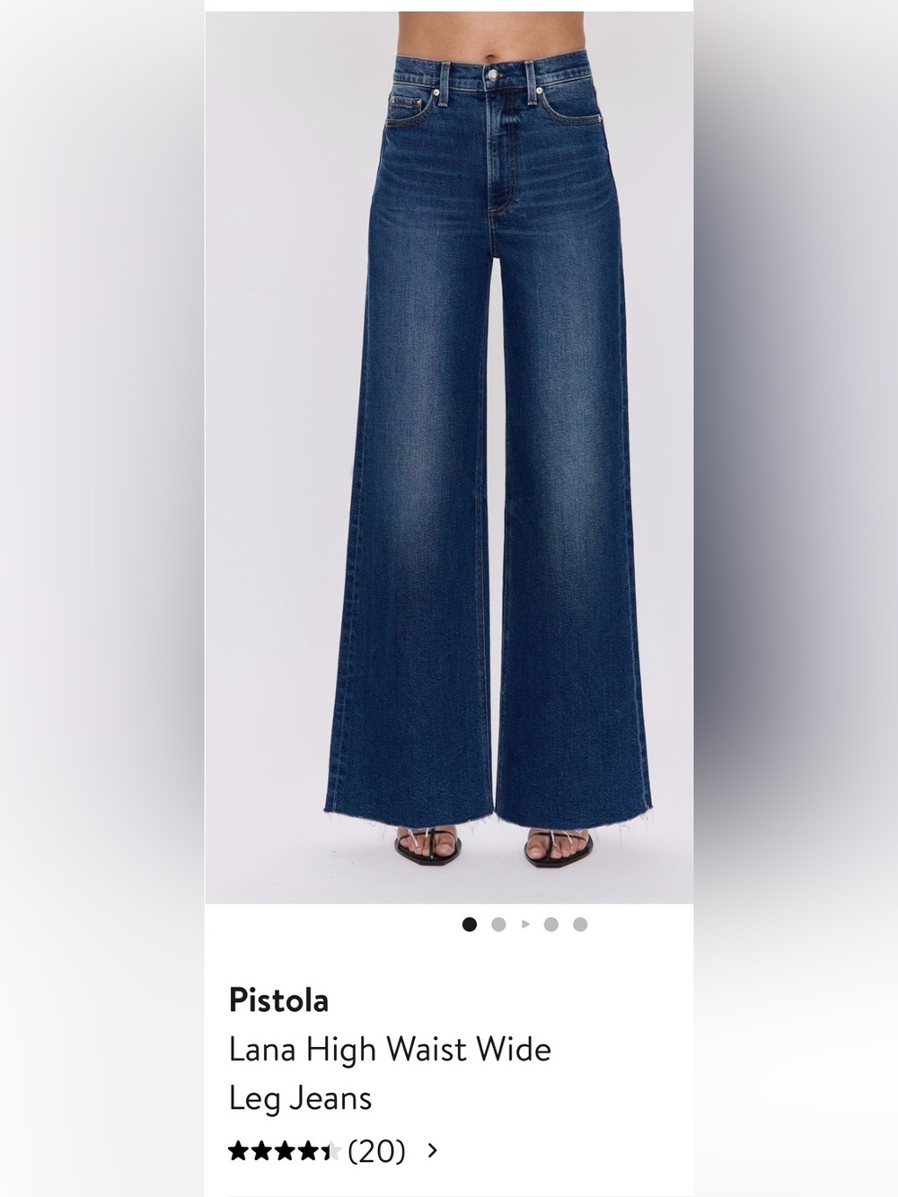 PISTOLA Lana Dark Blue High-Rise Denim Jeans with raw hem.